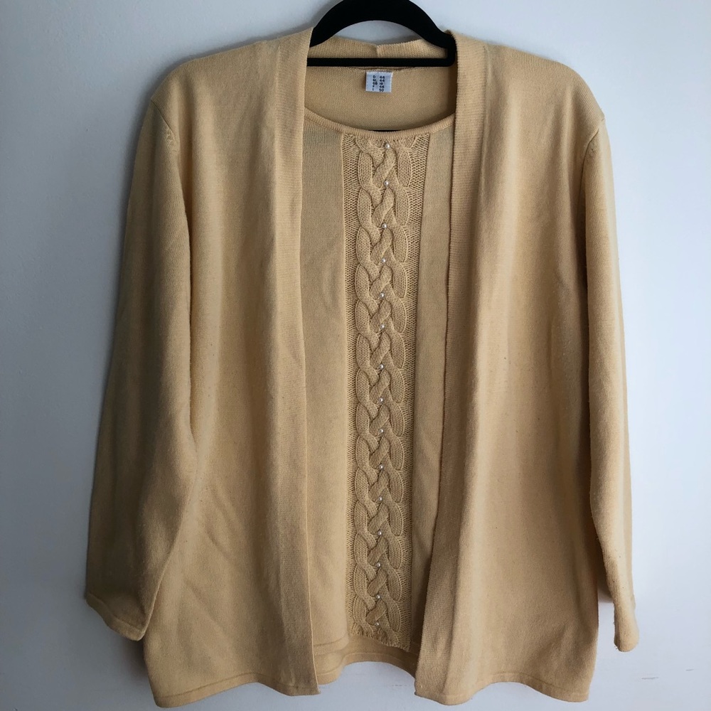 Twofer Sweater with Pearl Detail